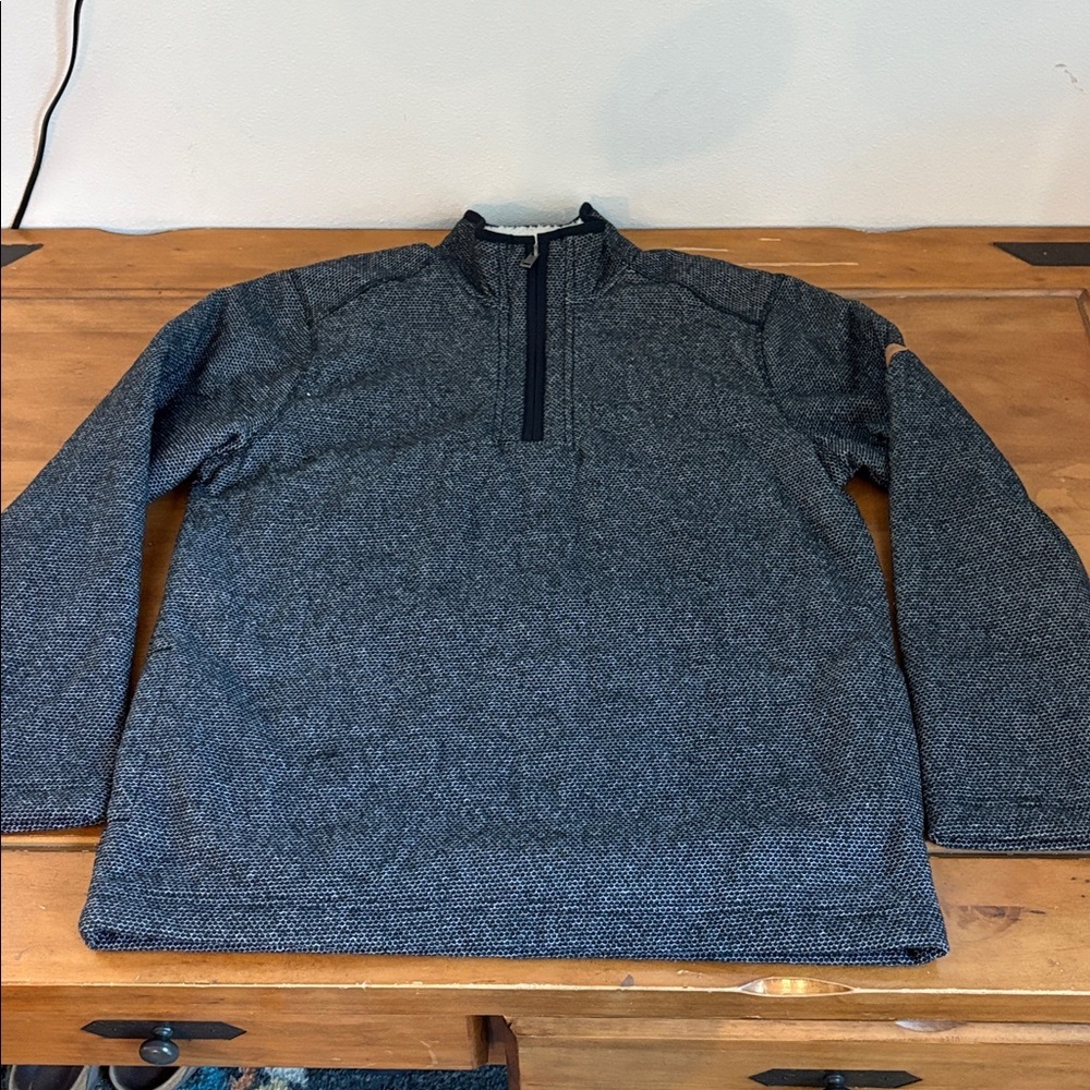 Orvis Faux Fur Lined Black Quarter-Zip Pullover Size Medium - Picture 5 of 12